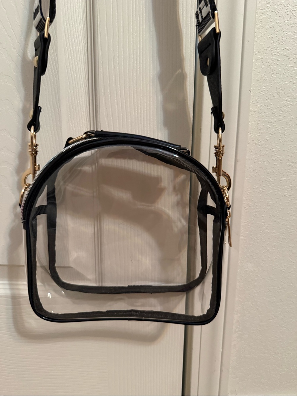 Clear Crossbody Bag with Black Trim - Picture 3 of 9